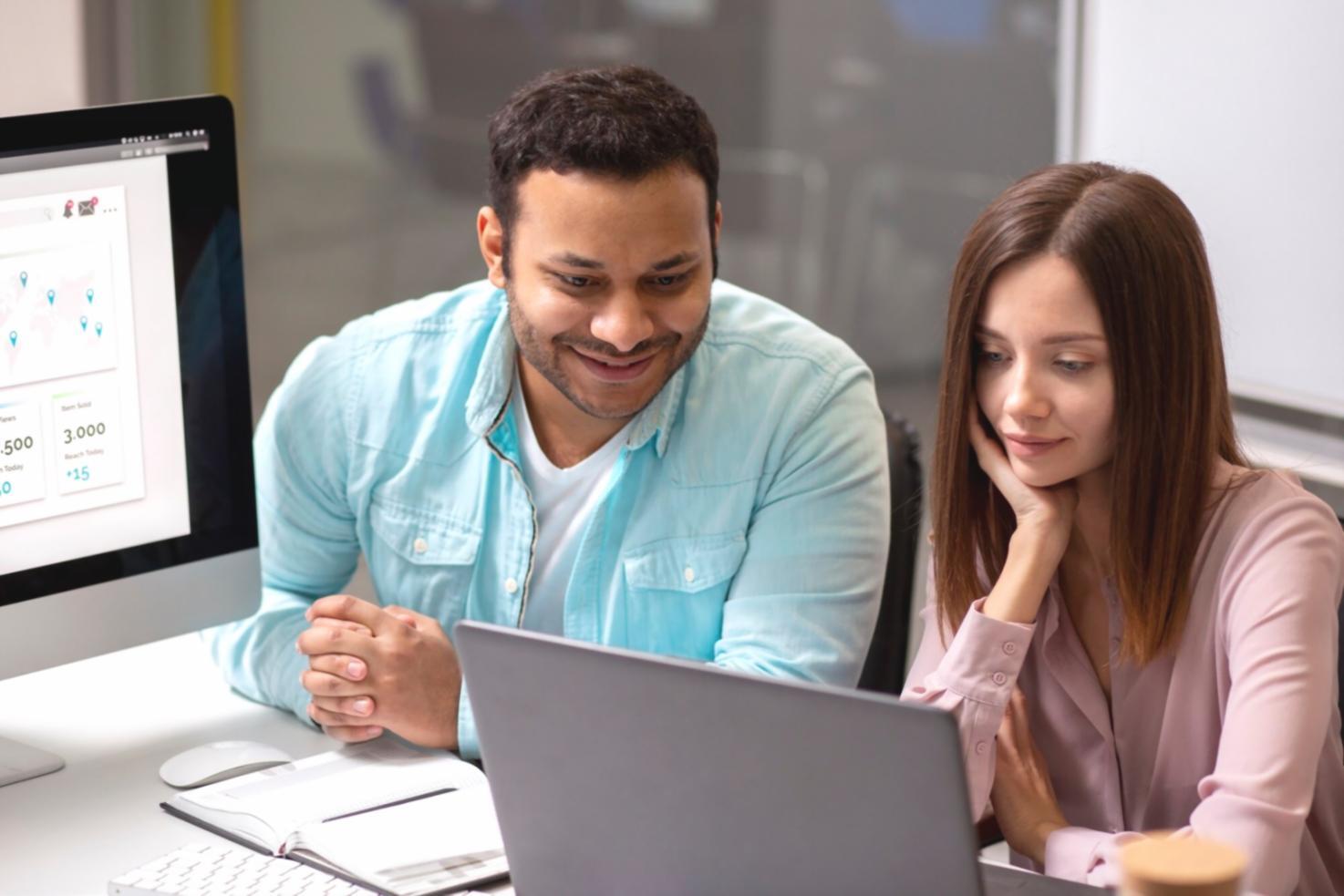 Business analysis workspace with financial data review